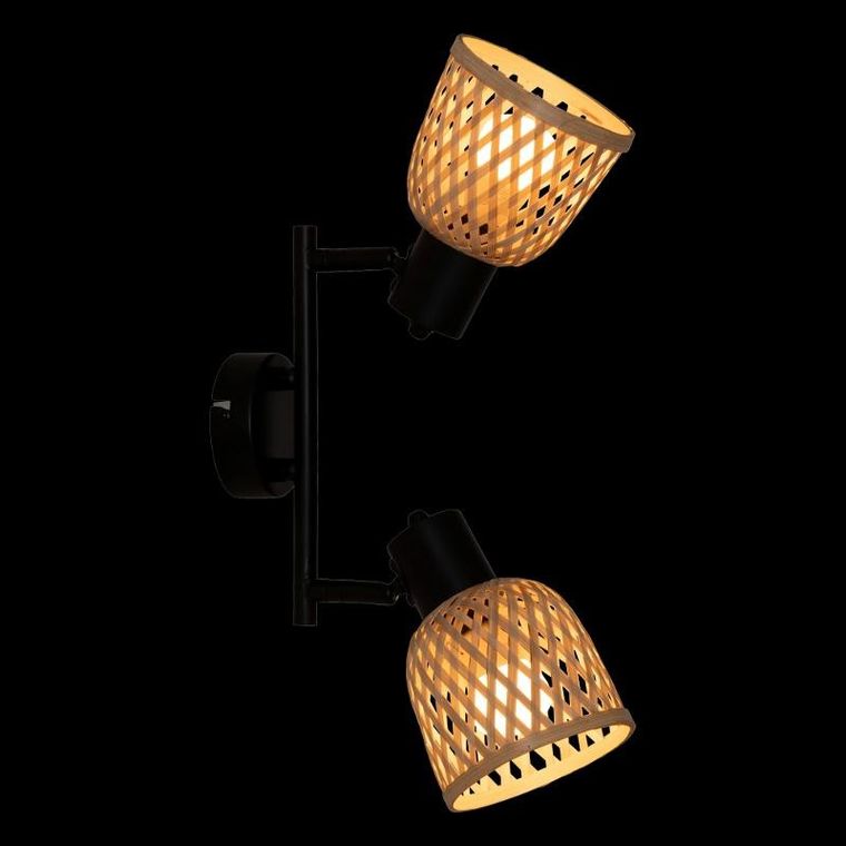 Atmosphera, Lio, lampy sufitowe, 2 klosze z plecionego bambusa, 2xśrednica 17 cm