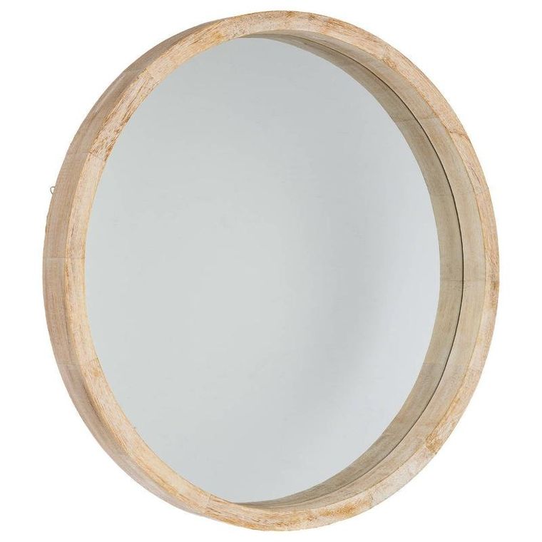 Atmosphera, lustro okrągłe drewniane, Ø 52 cm