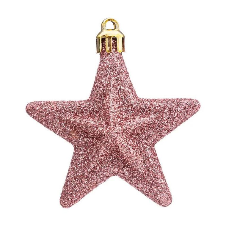 Atmosphera, ozdoby choinkowe, gwiazdki z tworzywa sztucznego, 6 szt.