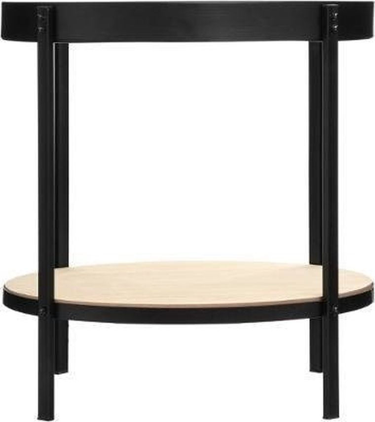 Atmosphera, stolik kawowy, z zegarem i półką, Meca, Ø 49 cm, metalowy