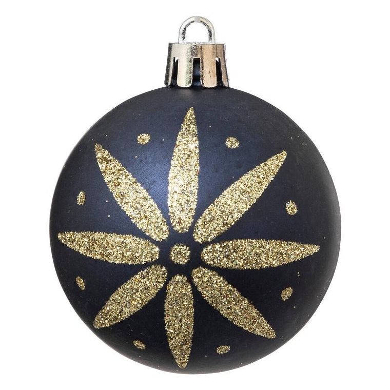 Atmosphera, zestaw bombek w brokatowe wzory, 6 cm