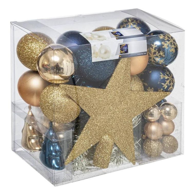 Atmosphera, zestaw ozdób świątecznych w różnych kolorach, 44 elementy