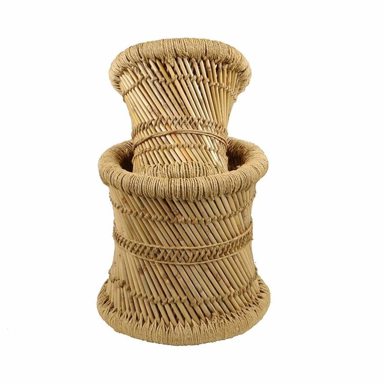 Atmosphera, zestaw stolików, z juty i bambusa, 2 szt.