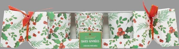 Atmosphera, zestaw świec zapachowych z nadrukiem świątecznym, 3 szt.