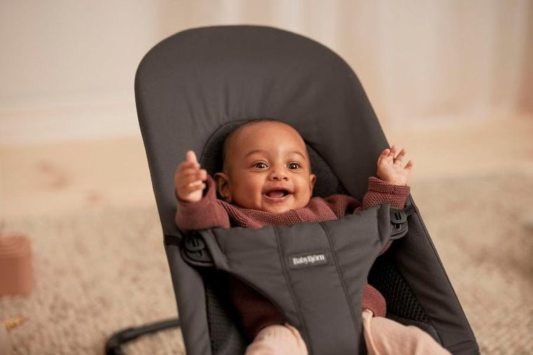 BabyBjörn, Balance Soft Woven/Jersey, leżaczek, Tri Fabric, ciemny szary