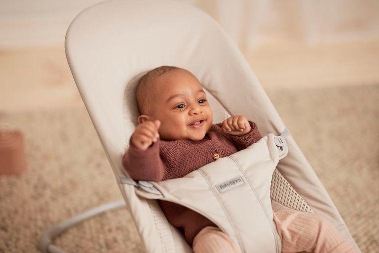 BabyBjörn, Balance Soft Woven/Jersey, leżaczek, Tri Fabric, jasny beż