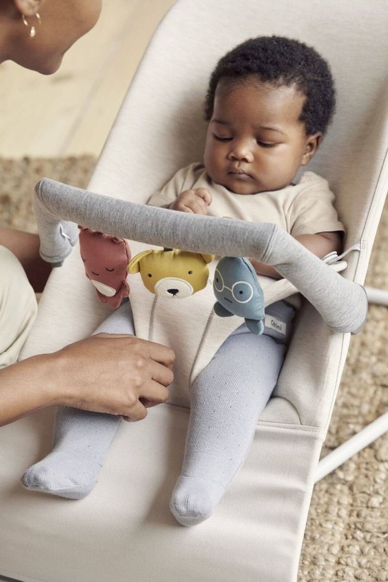 BabyBjörn, Bliss 3D Jersey, leżaczek, jasny beż