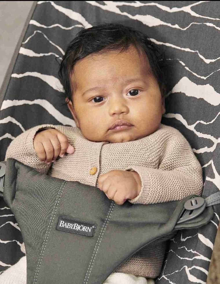 BabyBjörn, Bliss Cotton, leżaczek, antracyt, landscape