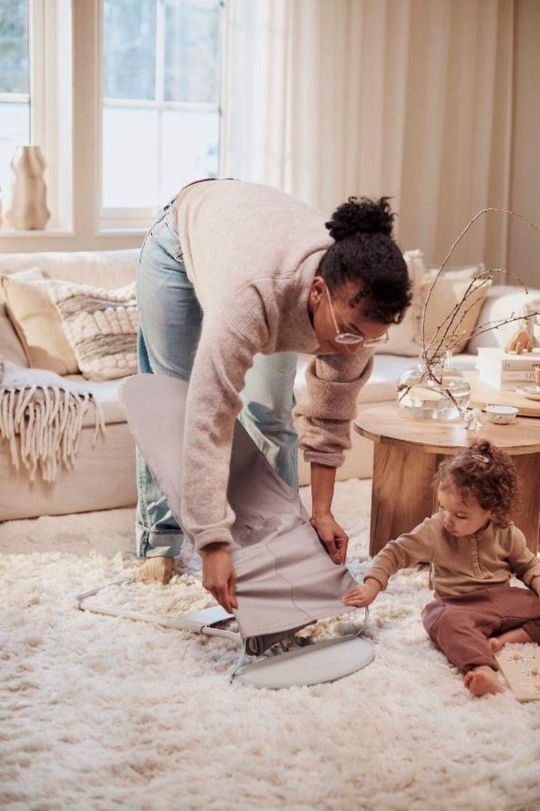 BabyBjörn, Bliss Woven, leżaczek, sand grey