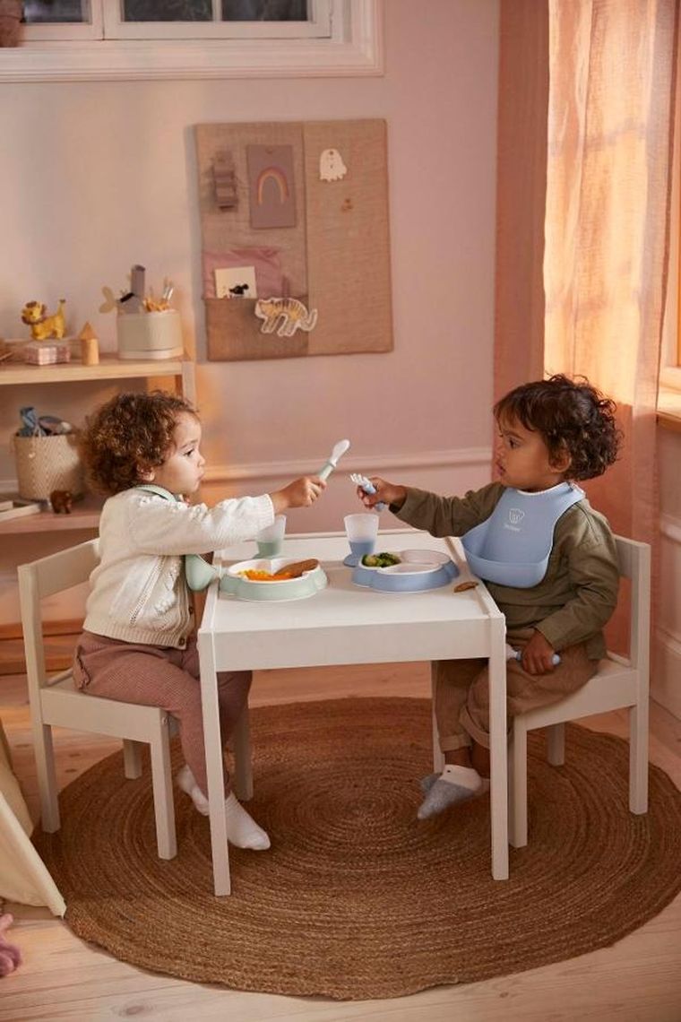 BabyBjörn, Dinnerware, zestaw obiadowy, Powder Blue, 8 szt.