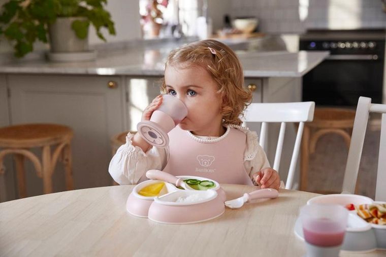 BabyBjörn, Dinnerware, zestaw obiadowy, Powder Pink, 8 szt.