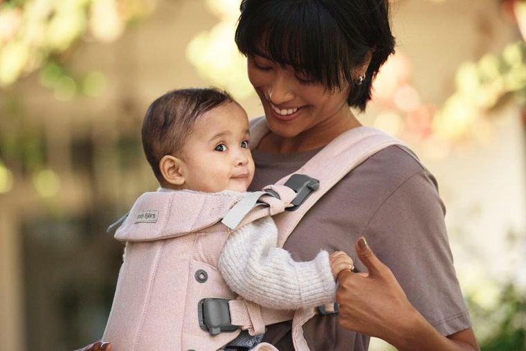 BabyBjörn, Harmony, Woven, nosidełko, jasny róż, melanż