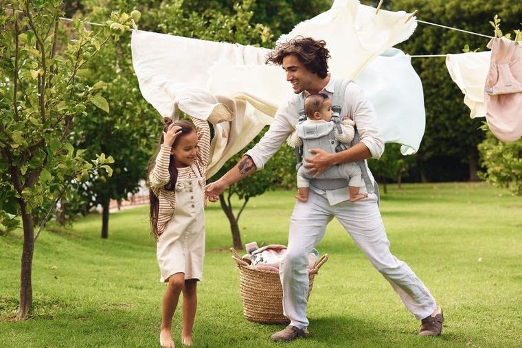 BabyBjörn, Harmony, Woven, nosidełko, jasny szary, melanż