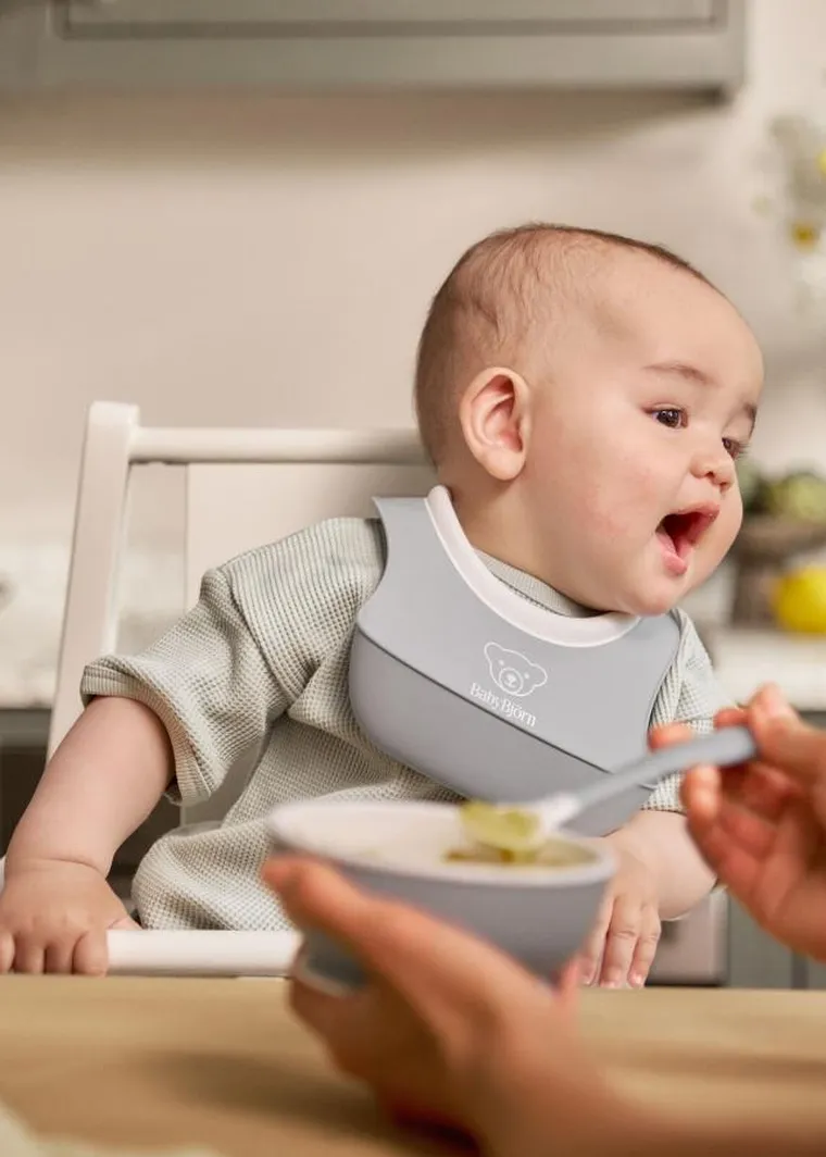 BabyBjörn, zestaw do karmienia, Light Grey, 3 szt.