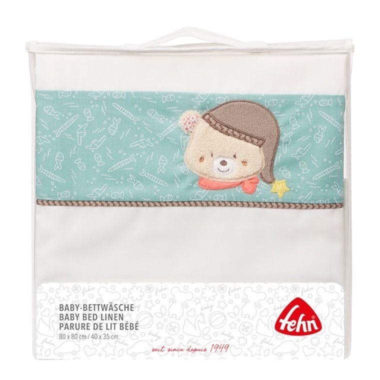 BabyFehn, Bruno, 2-częściowy komplet pościeli ozdobnej, Miś Bruno, 80-80 cm