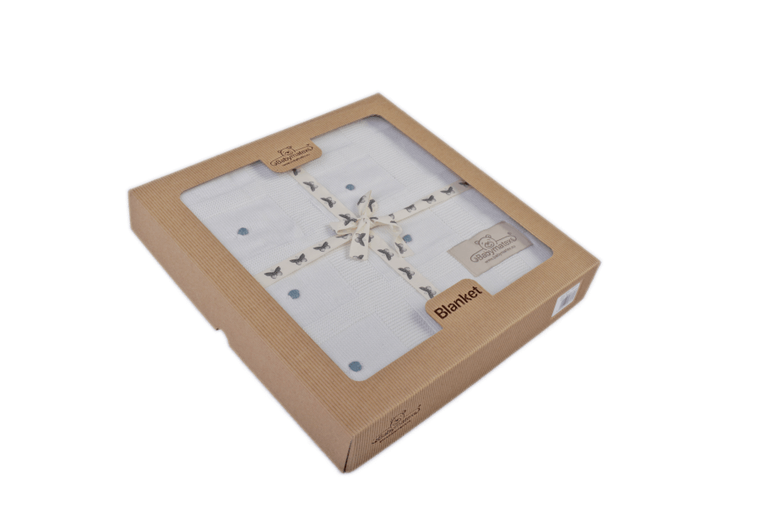 BabyMatex, Accent, koc bambusowy, biały, 80-100 cm