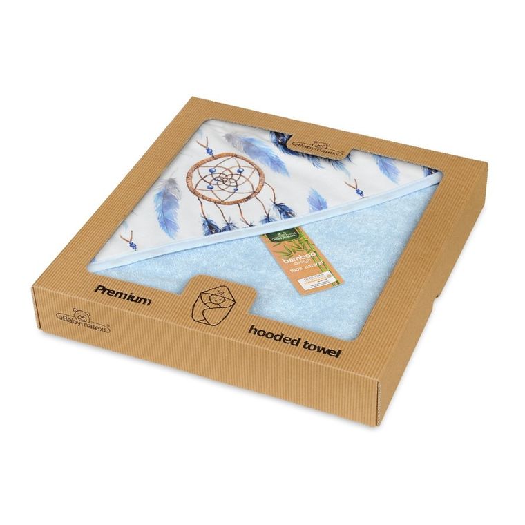 BabyMatex, Bamboo Design, Łapacze Snów, okrycie kąpielowe, niebieskie, 100-100 cm