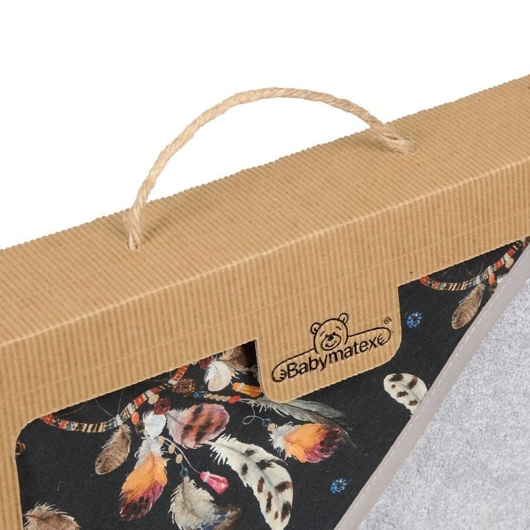 BabyMatex, Bamboo Design, Łapacze Snów, okrycie kąpielowe, szare, 100-100 cm