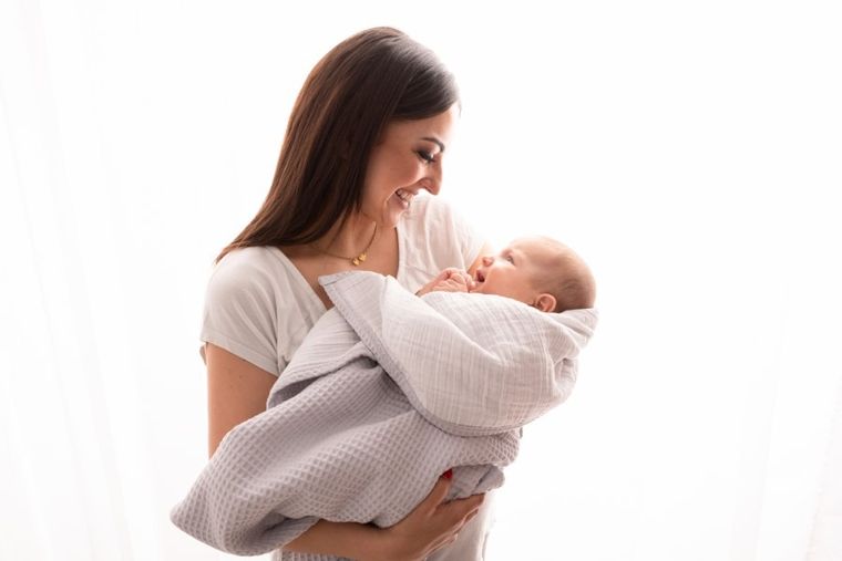 BabyMatex, kocyk dziecięcy, prestige muślin, szary, 75-100 cm