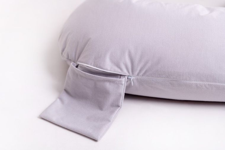 BabyMatex, MiniRelax, Bamboo, poduszka do karmienia pozycjonująca, muślin, lawendowa, 150 cm