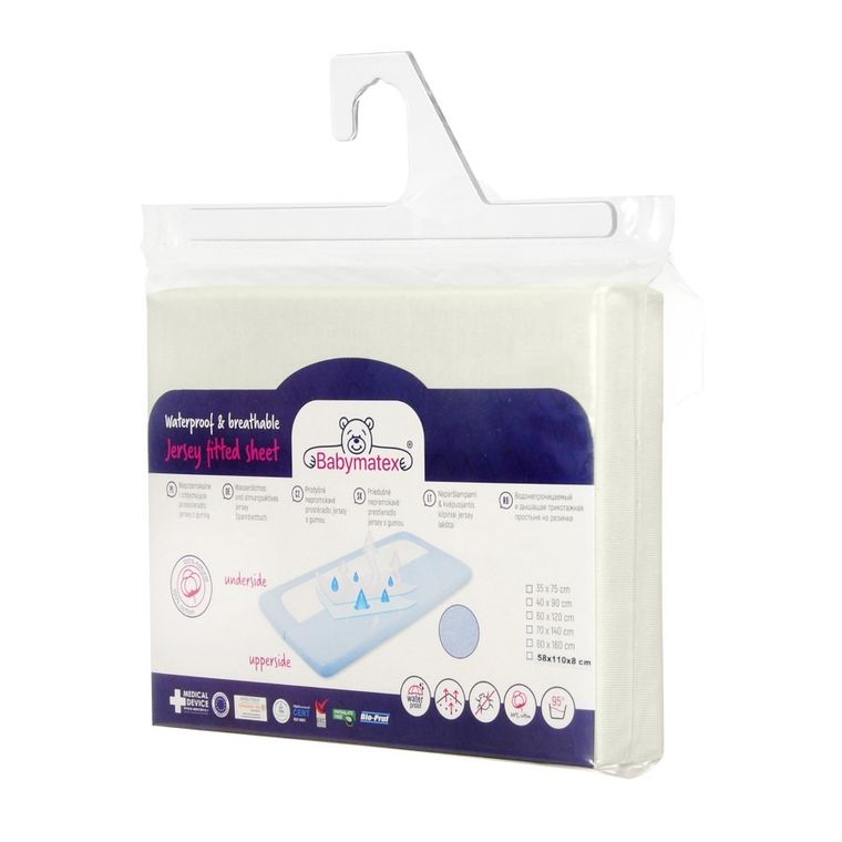 BabyMatex, prześcieradło nieprzemakalne, jersey, kremowe, 70-140 cm
