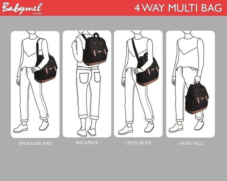 Babymel, Robyn, torba i plecak dla mamy, eko skóra, Dusty Pink