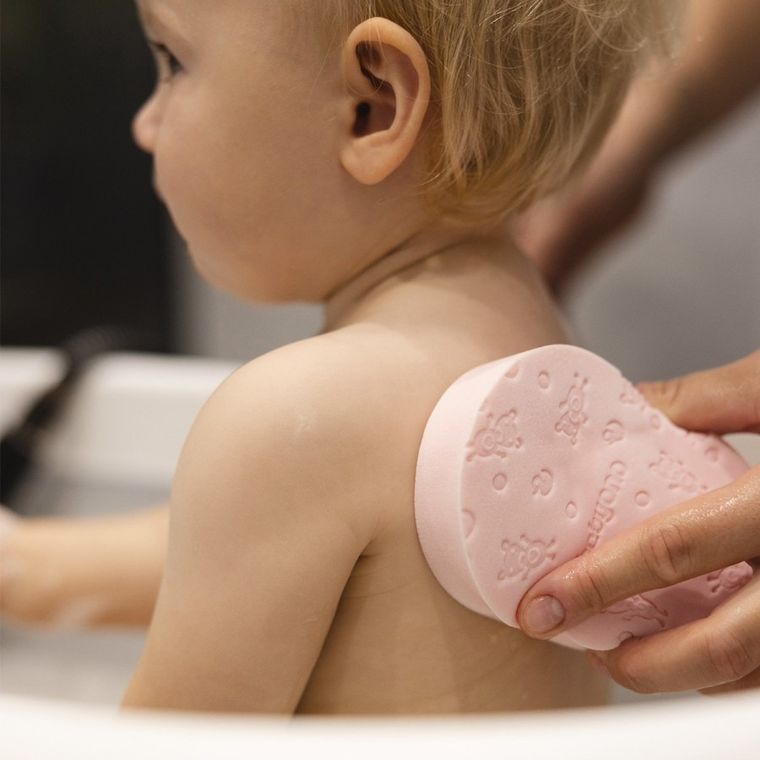 BabyOno, gąbka kąpielowa dla dzieci i niemowląt, różowa