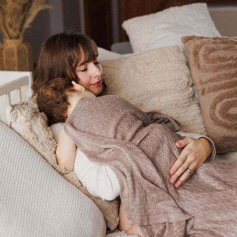 BabyOno, kocyk bambusowy, beżowy, 75-100 cm