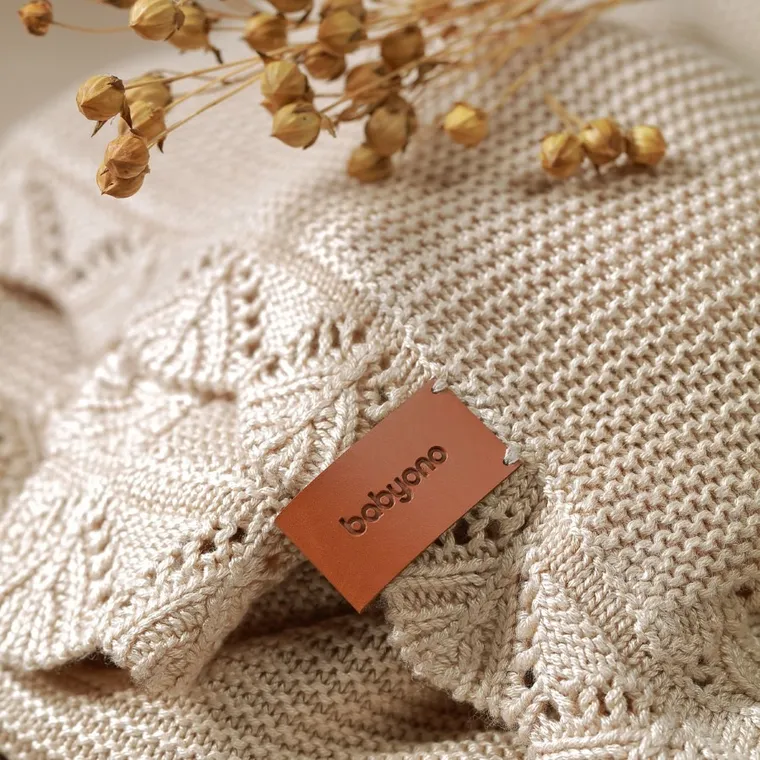 BabyOno, kocyk bambusowy, jasny beż, 75-100 cm