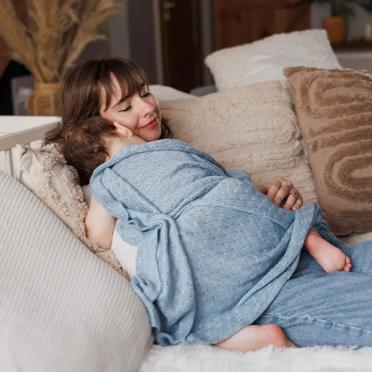 BabyOno, kocyk bambusowy, niebieski, 75-100 cm