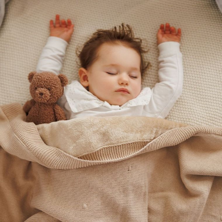 BabyOno, kocyk bawełniany z ociepleniem, jasny beż, 75-100 cm