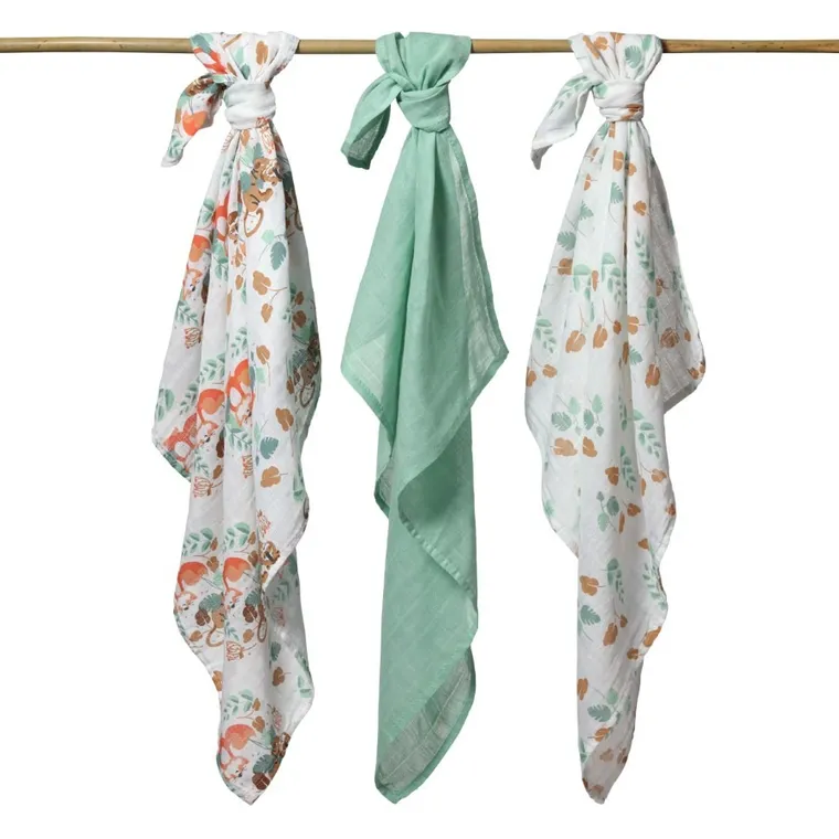 BabyOno, Liski, pieluszka muślinowa, 70-70 cm, 3 szt.