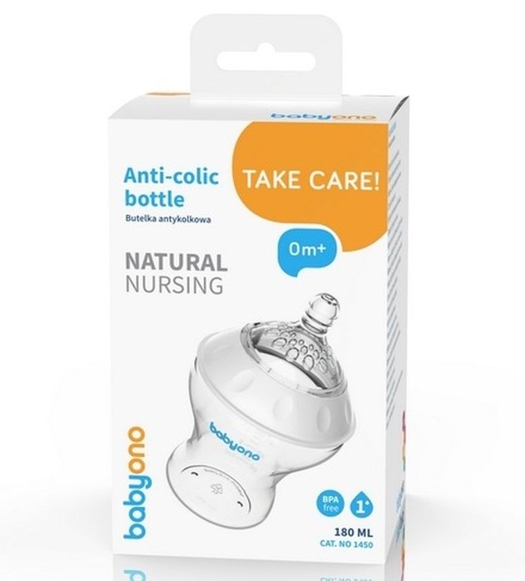 BabyOno, Natural Nursing, butelka do karmienia, 180 ml