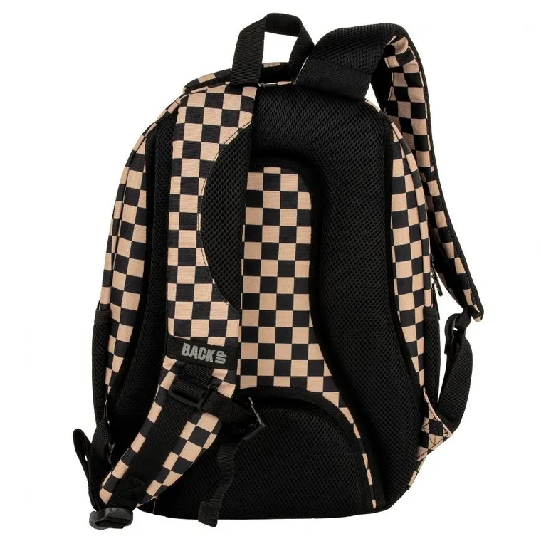BackUp, plecak szkolny, 3-komorowy, Szachownica beż