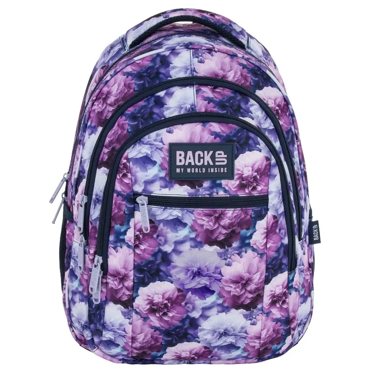 BackUp, plecak szkolny, 3-komorowy, Violet Bloom
