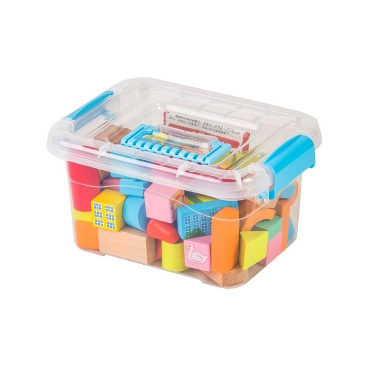 Baczek, Klocki drewniane, kolorowe, 53 elementów