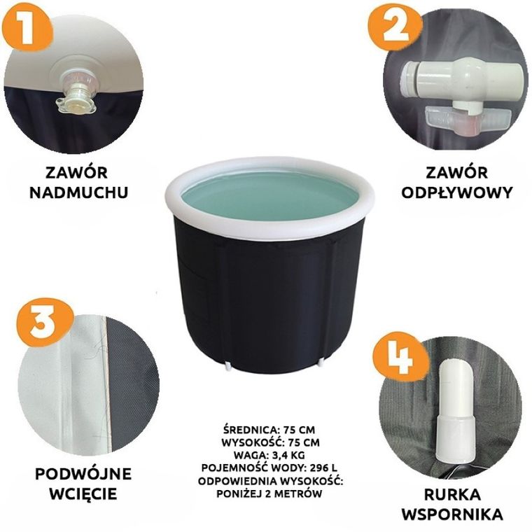 Balia, wanna do kąpieli lodowej i morsowania