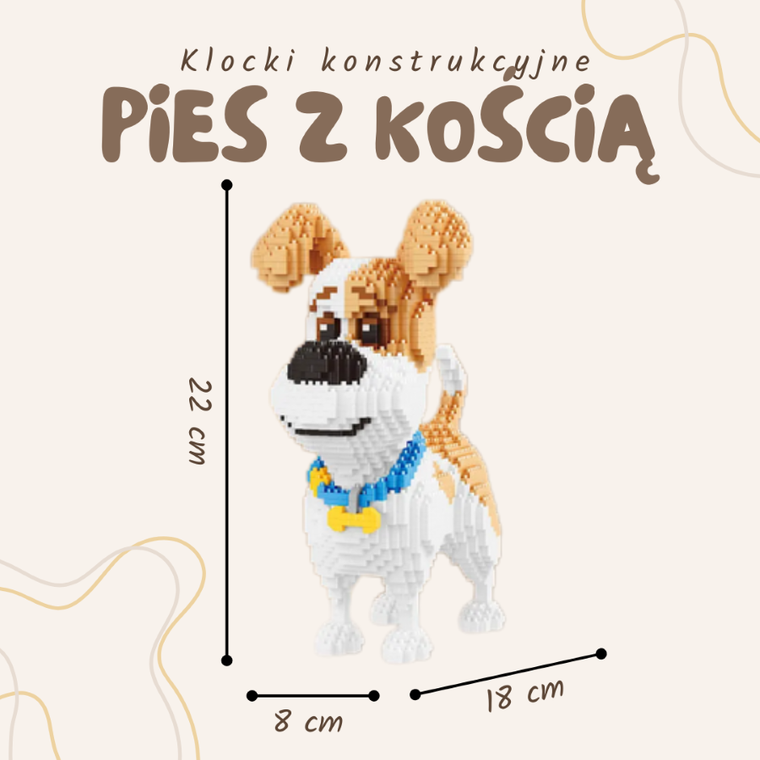 Balody, Pies z kością, klocki konstrukcyjne, 2100 elementów