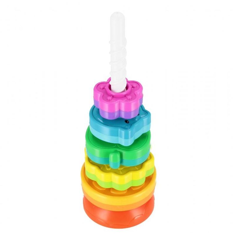 Bam Bam, tęczowa spirala, piramidka, owoce