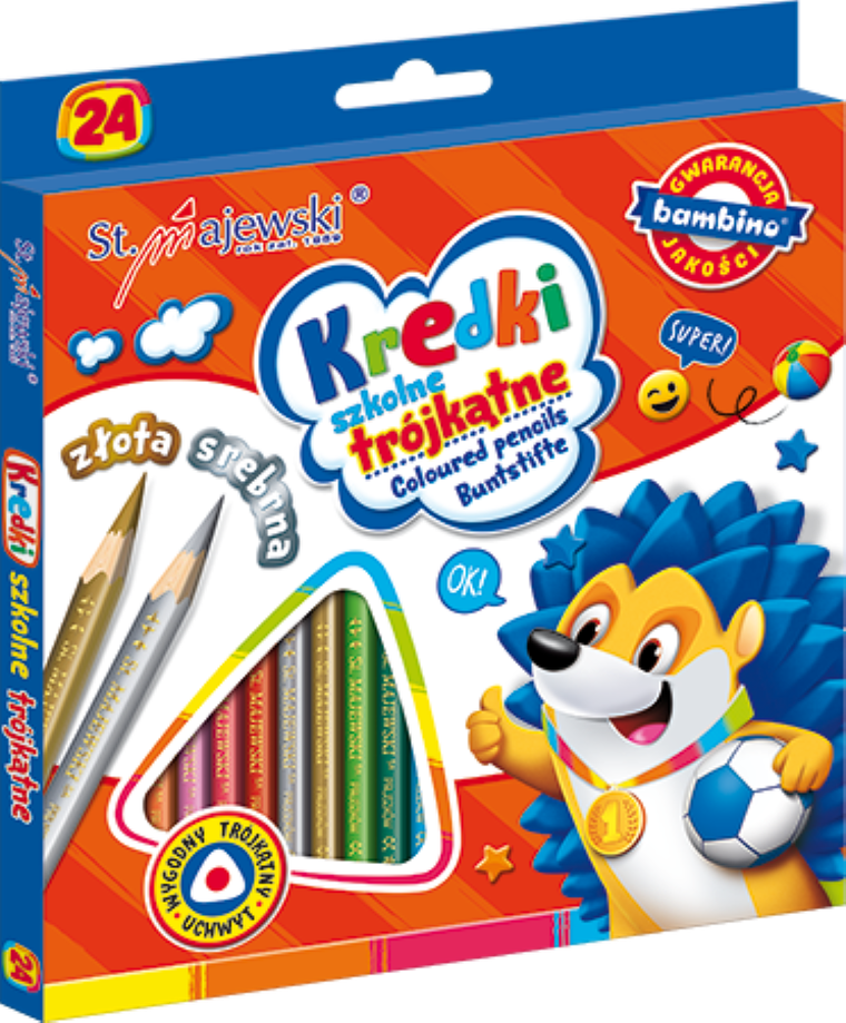 Bambino, kredki ołówkowe, trójkątne, 24 kolory