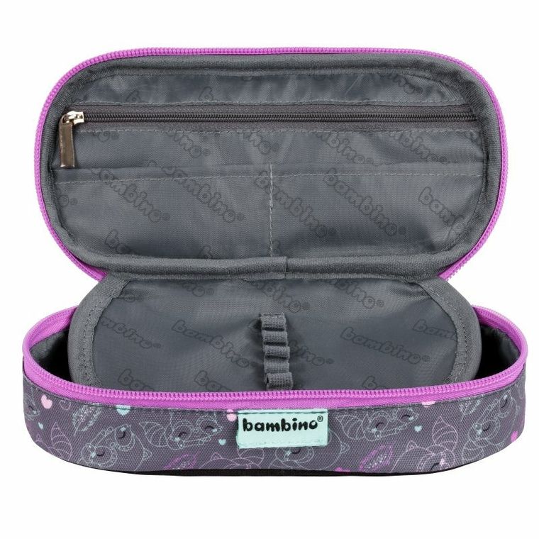 Bambino, piórnik, owalny, Racoon