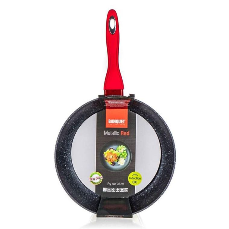 Banquet, patelnia granitowa, metallic red, 28 cm