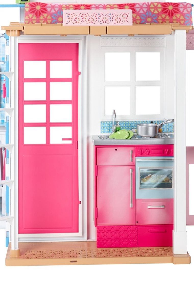 Barbie, 2-poziomowy domek Barbie, zestaw bez lalki