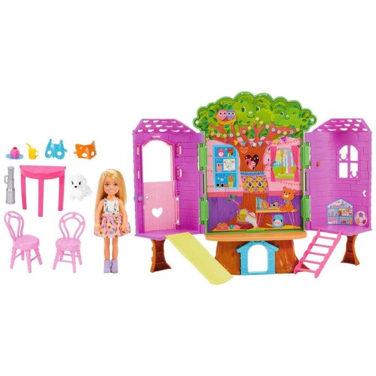 Barbie, Chelsea, Domek na drzewie, zestaw z lalką i akcesoriami