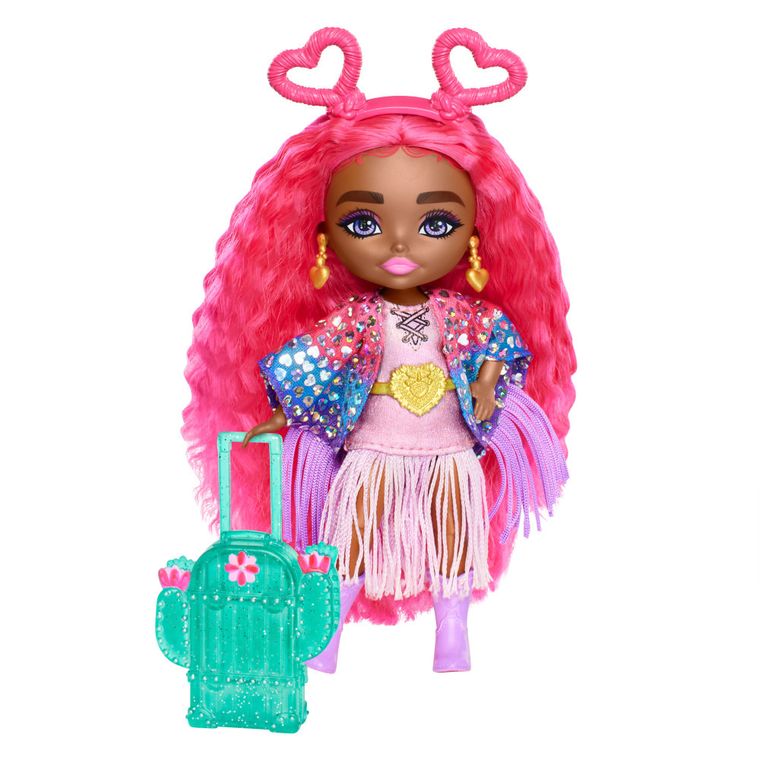 Barbie, Extra Minis, mała lalka, różowe włosy
