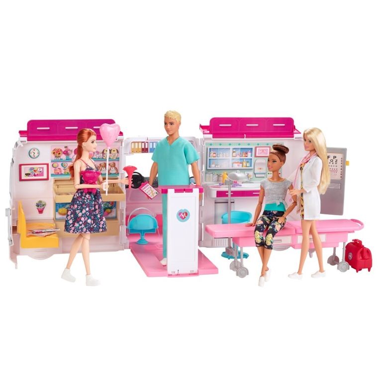 Barbie, Karetka, zestaw do zabawy z dwoma lalkami i akcesoriami
