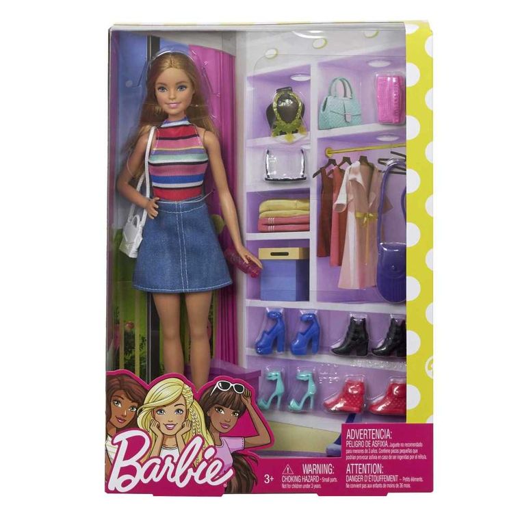 Barbie, lalka z butami i akcesoriami