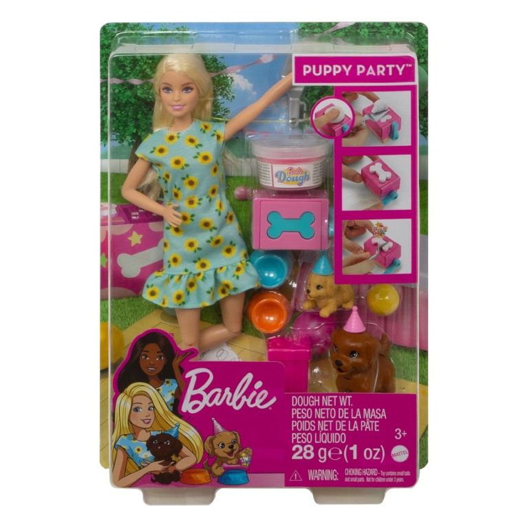 Barbie, Przyjęcie dla szczeniaczka, zestaw z lalką i akcesoriami