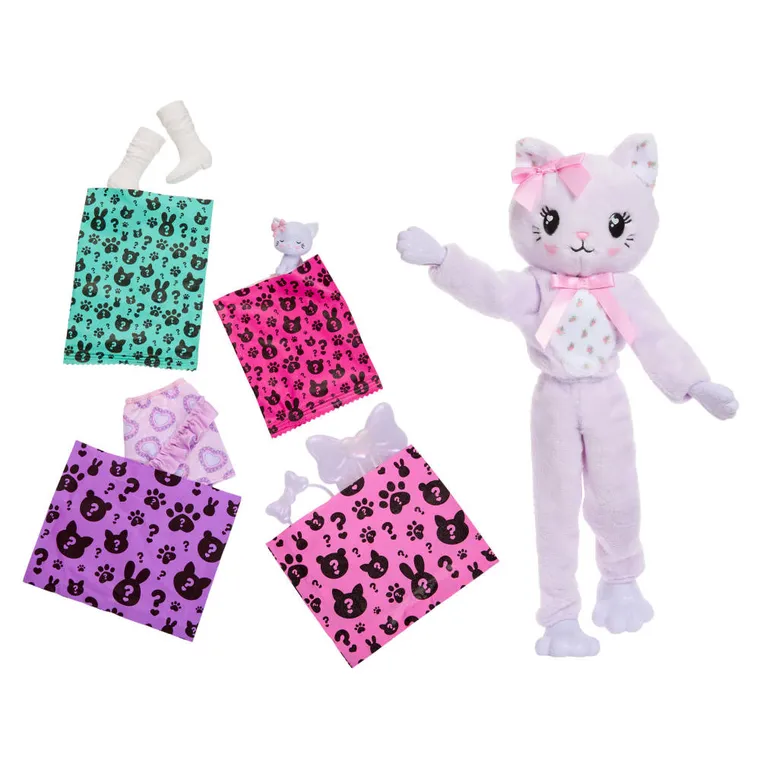 Barbie x Care Bears, Cutie Reveal, Troskliwe Misie, lalka kotek