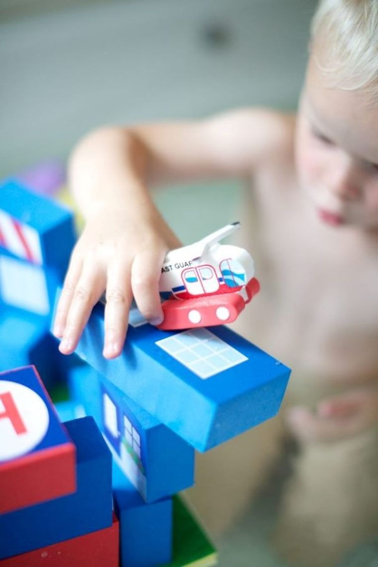 BathBlocks, Straż przybrzeżna z helikopterem, zabawka do kąpieli, 19 elementów